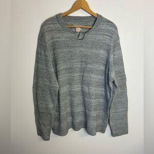 Carbon2Cobalt Gray Men's Knit Sweater Patch Elbow XL Preppy Old Money pullover